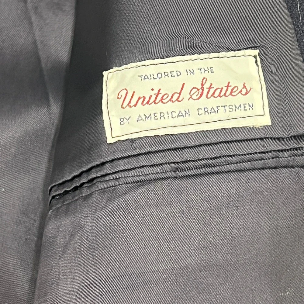 Corbin Ltd Mens‎ Navy Blue Two Button Blazer Sport Coat Made in USA Size 46R